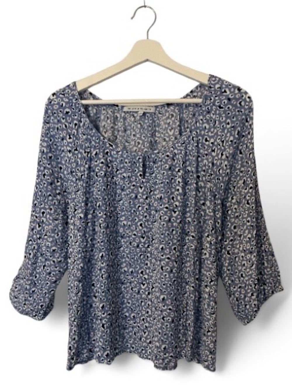Collective Concepts Cornflower Blue Printed Scoop Neck Tunic - Size L